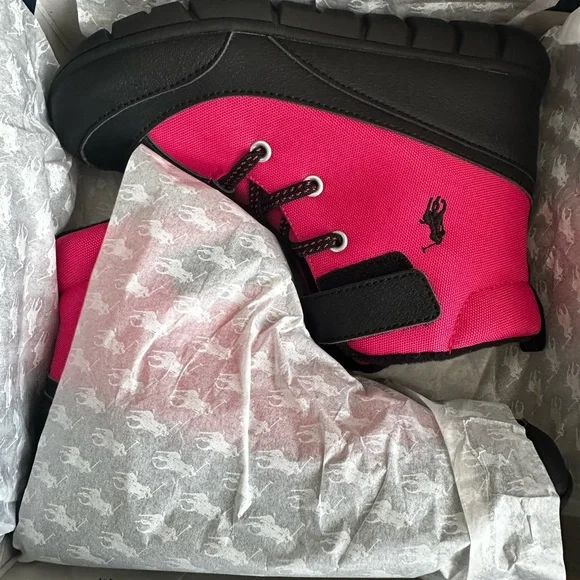 NIB Polo Ralph Lauren Little Girl's Barnes Winter Snow Boots Size 2 - Picture 4 of 9